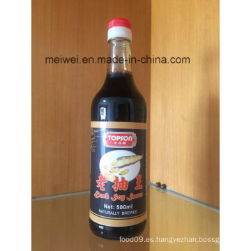 500ml de salsa de soja oscuro con alta calidad